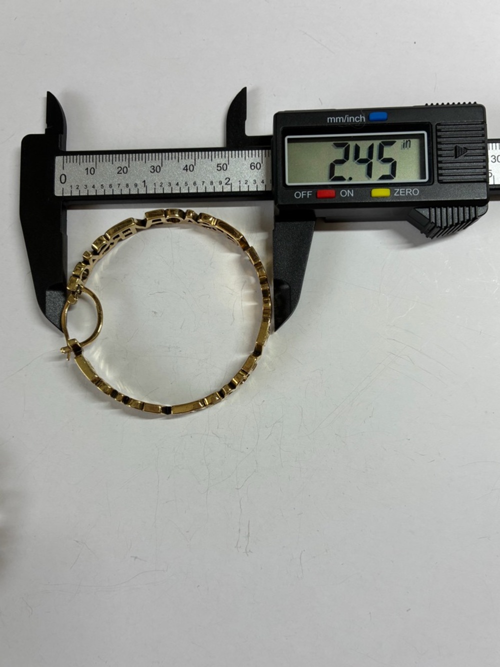 Gold Cutout Logo Lettering Hoop Earrings - Picture 7 of 8